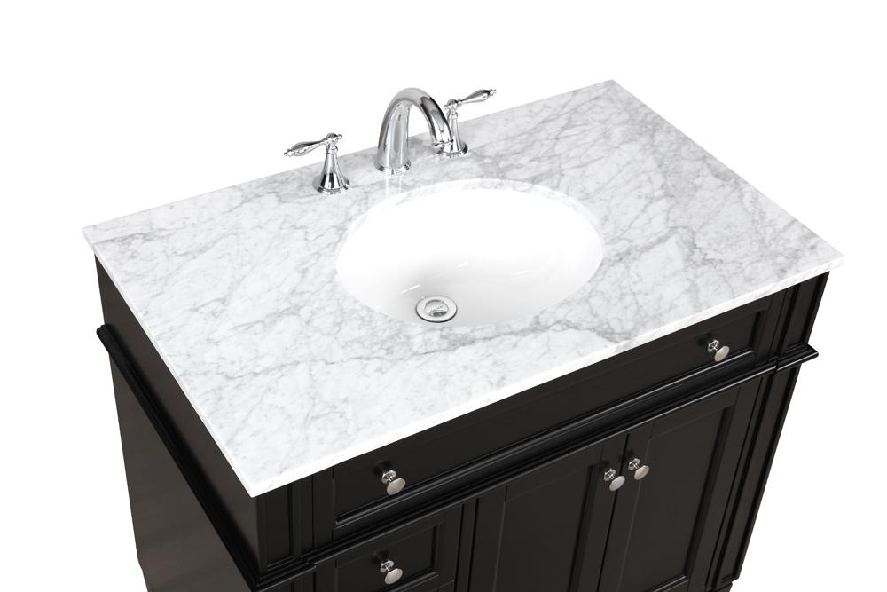 Elegant Furniture & Lighting - Park Avenue 36 inch Single bathroom vanity in Black - VF12536BK veiw 3