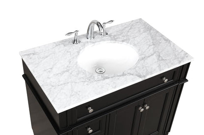 Elegant Furniture & Lighting - Park Avenue 36 inch Single bathroom vanity in Black - VF12536BK veiw 3