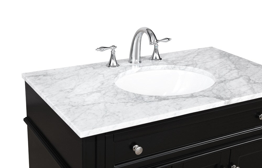 Elegant Furniture & Lighting - Park Avenue 36 inch Single bathroom vanity in Black - VF12536BK veiw 4