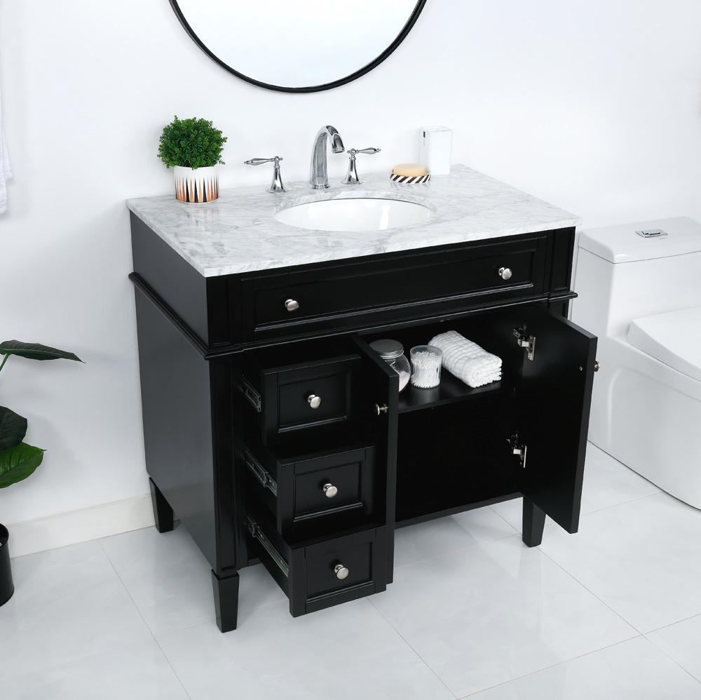 Elegant Furniture & Lighting - Park Avenue 36 inch Single bathroom vanity in Black - VF12536BK veiw 10