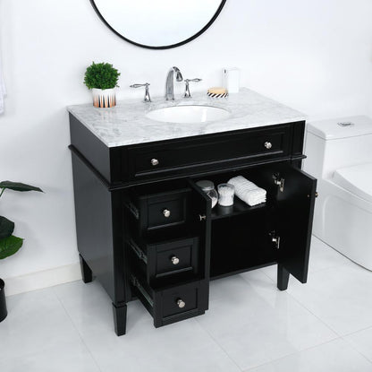 Elegant Furniture & Lighting - Park Avenue 36 inch Single bathroom vanity in Black - VF12536BK veiw 10