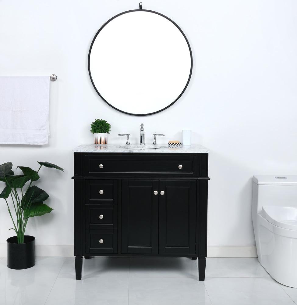 Elegant Furniture & Lighting - Park Avenue 36 inch Single bathroom vanity in Black - VF12536BK veiw 11