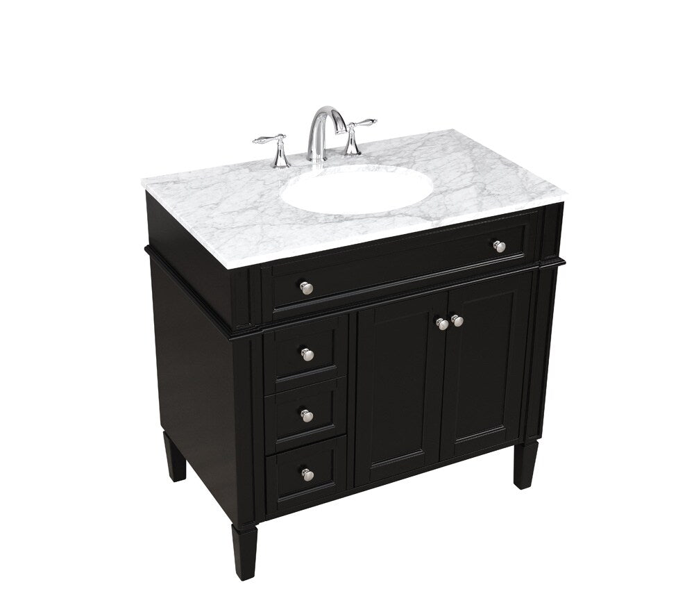 Elegant Furniture & Lighting - Park Avenue 36 inch Single bathroom vanity in Black - VF12536BK veiw 15
