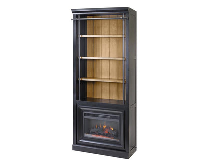Martin Furniture - Toulouse Three 8 Tall Bookcase Wall With Fireplace and Ladder In Black - IMTE4094FPKIT3 veiw 3