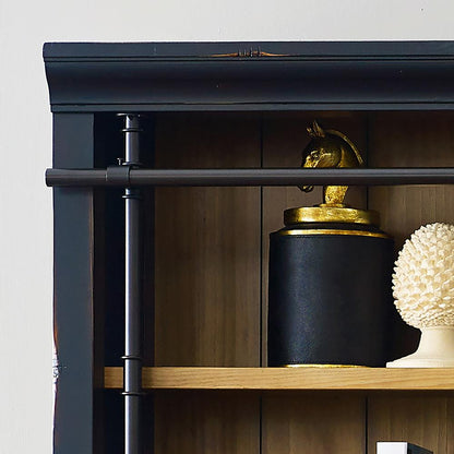 Martin Furniture - Toulouse Three 8 Tall Bookcase Wall With Fireplace and Ladder In Black - IMTE4094FPKIT3 veiw 5