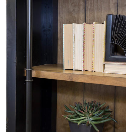 Martin Furniture - Toulouse Three 8 Tall Bookcase Wall With Fireplace and Ladder In Black - IMTE4094FPKIT3 veiw 7