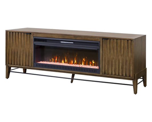 Martin Furniture - Delray 81 in Mid-century Modern Fireplace Console In Brown - IMDY380FP veiw 1