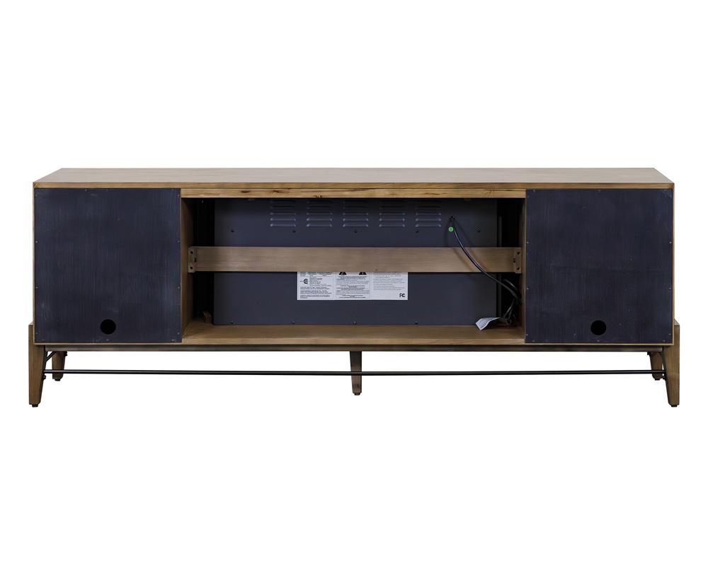 Martin Furniture - Delray 81 in Mid-century Modern Fireplace Console In Brown - IMDY380FP veiw 4