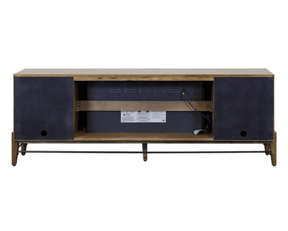 Martin Furniture - Delray 81 in Mid-century Modern Fireplace Console In Brown - IMDY380FP veiw 4