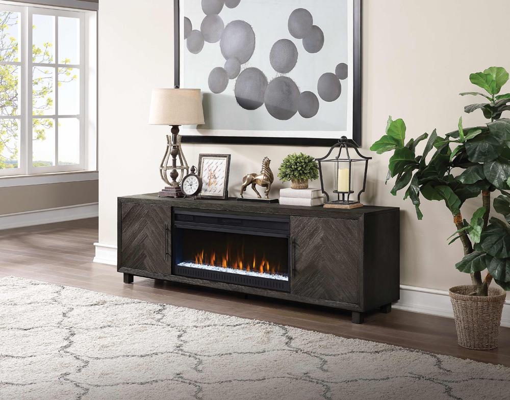 Martin Furniture - Palisades 80in Fireplace Console In Dark Gray - IMPA380FPC veiw 9