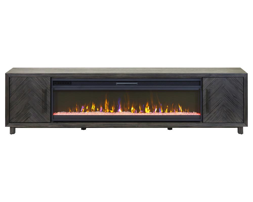 Martin Furniture - Palisades 96in Fireplace Console In Dark Gray - IMPA396FPC veiw 3