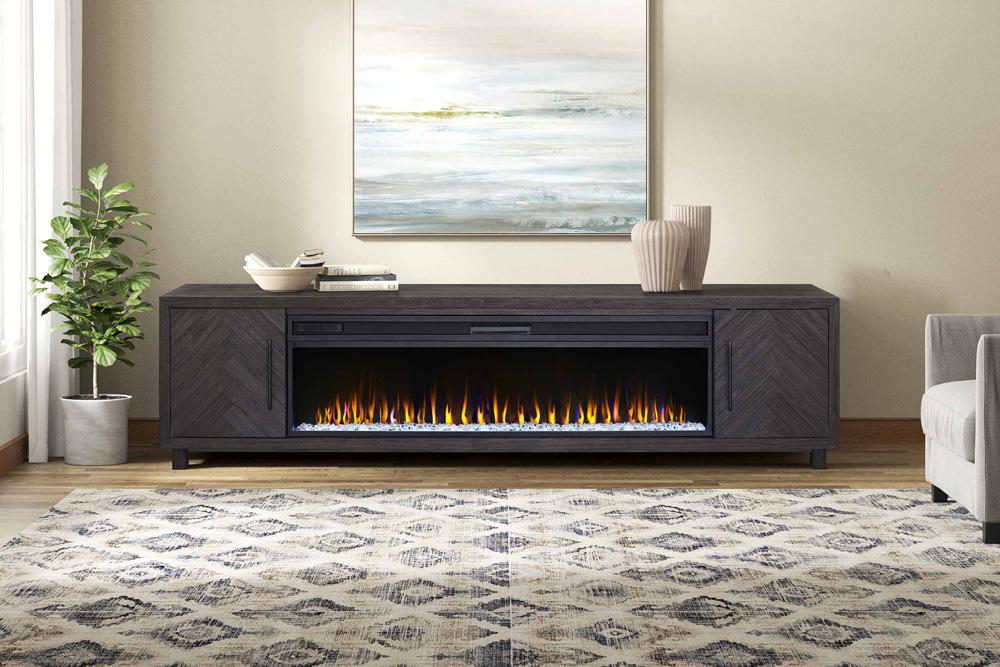 Martin Furniture - Palisades 96in Fireplace Console In Dark Gray - IMPA396FPC veiw 10