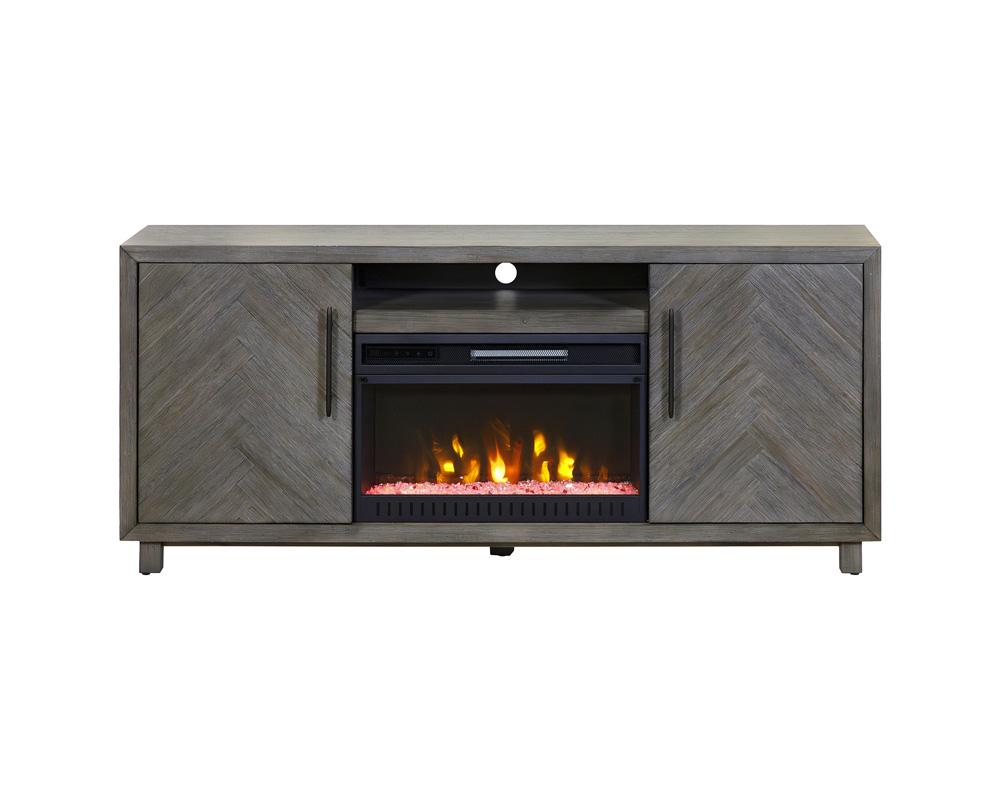 Martin Furniture - Palisades 67in Fireplace Console In Gray - IMPA370FP veiw 2