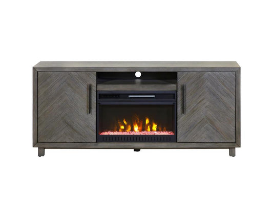 Martin Furniture - Palisades 67in Fireplace Console In Gray - IMPA370FP veiw 2