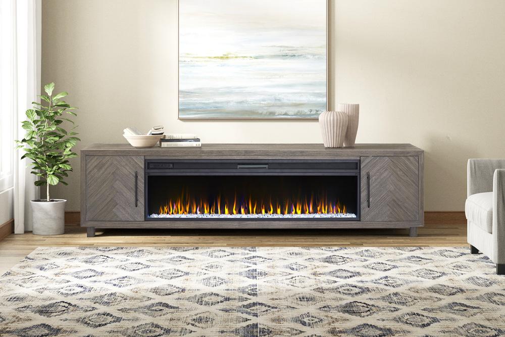 Martin Furniture - Palisades 96in Fireplace Console In Gray - IMPA396FP veiw 10