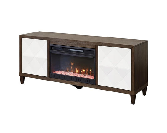 Martin Furniture - Stellar Modern Wood 65in Fireplace Console with with doors In Brown - IMSL360FP veiw 1
