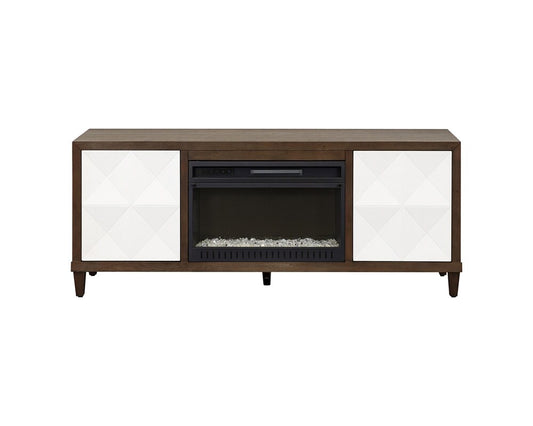 Martin Furniture - Stellar Modern Wood 65in Fireplace Console with with doors In Brown - IMSL360FP veiw 2