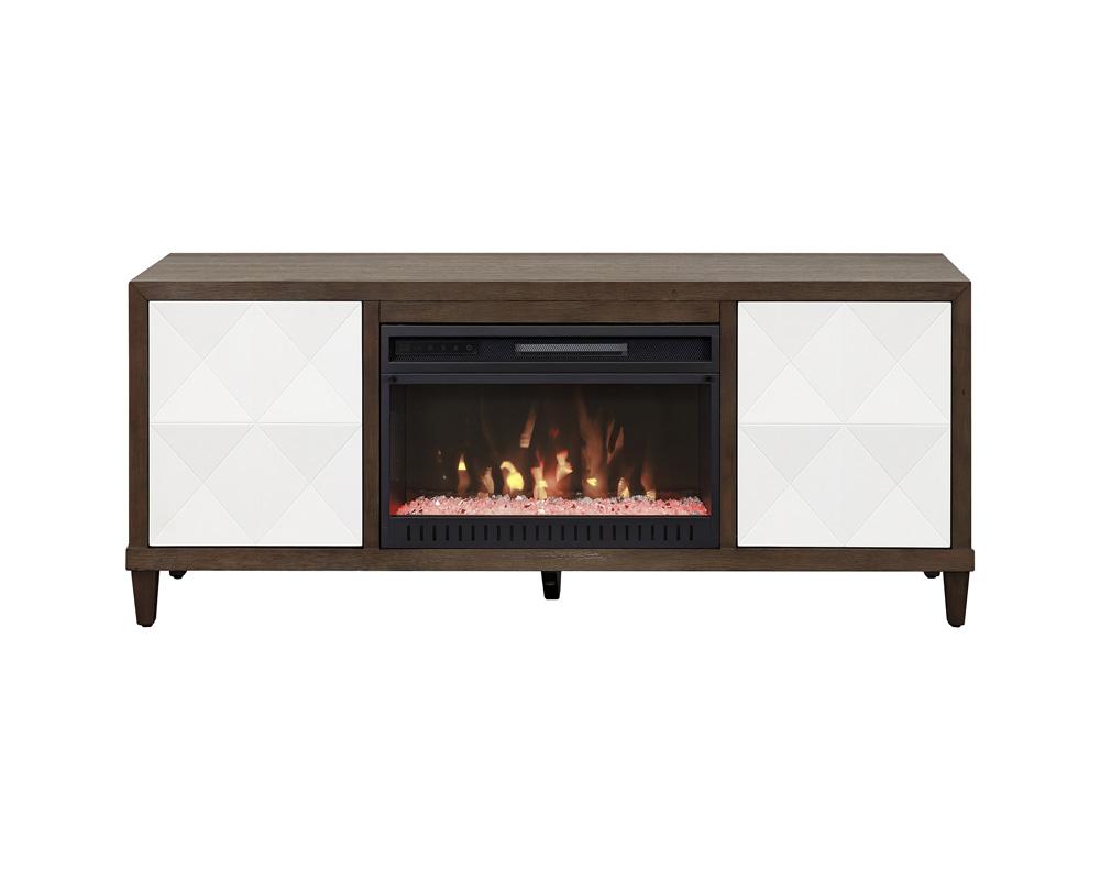 Martin Furniture - Stellar Modern Wood 65in Fireplace Console with with doors In Brown - IMSL360FP veiw 3