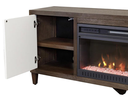 Martin Furniture - Stellar Modern Wood 65in Fireplace Console with with doors In Brown - IMSL360FP veiw 4