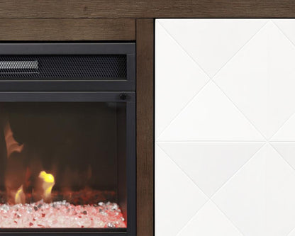 Martin Furniture - Stellar Modern Wood 65in Fireplace Console with with doors In Brown - IMSL360FP veiw 5
