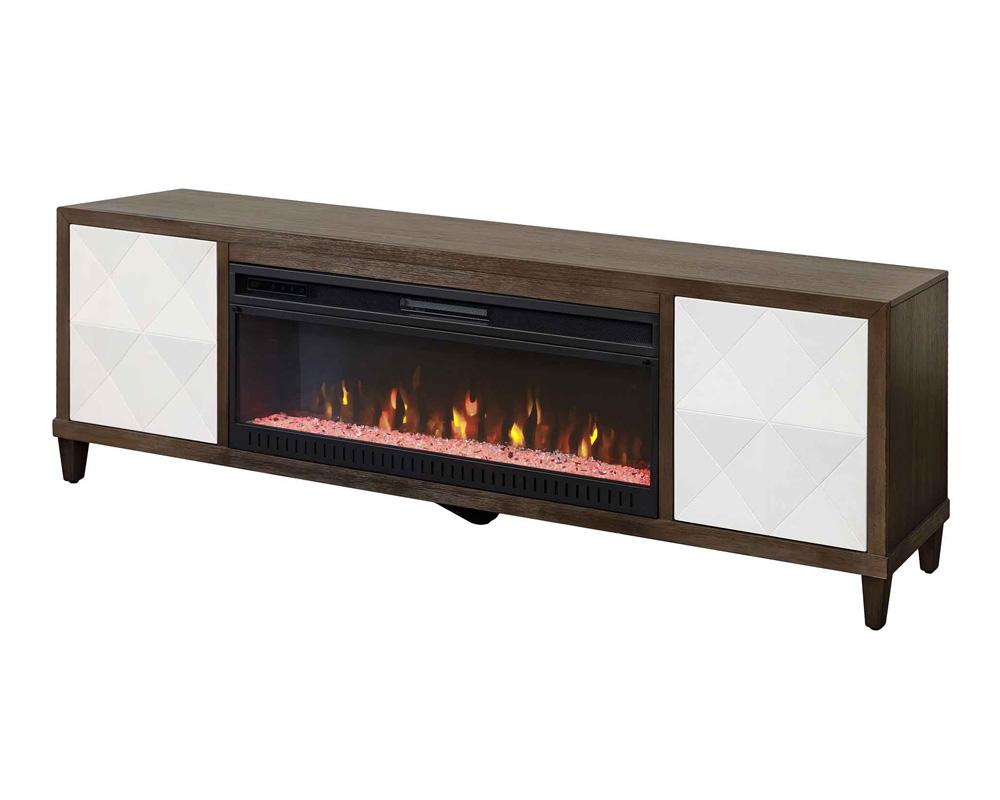 Martin Furniture - Stellar Modern Wood 81in Fireplace Console with with doors In Brown - IMSL380FP veiw 1
