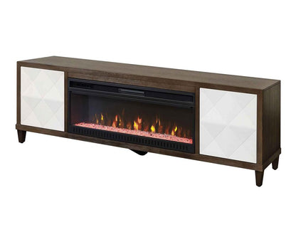 Martin Furniture - Stellar Modern Wood 81in Fireplace Console with with doors In Brown - IMSL380FP veiw 1