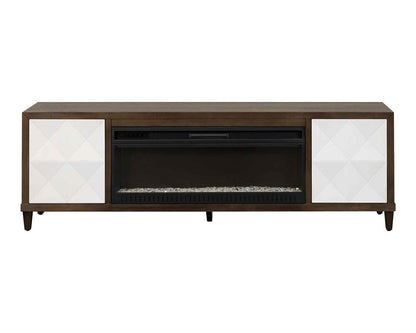 Martin Furniture - Stellar Modern Wood 81in Fireplace Console with with doors In Brown - IMSL380FP veiw 2