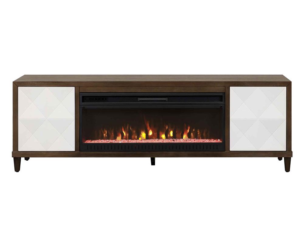 Martin Furniture - Stellar Modern Wood 81in Fireplace Console with with doors In Brown - IMSL380FP veiw 3