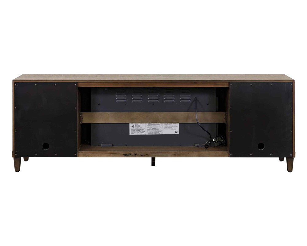Martin Furniture - Stellar Modern Wood 81in Fireplace Console with with doors In Brown - IMSL380FP veiw 4
