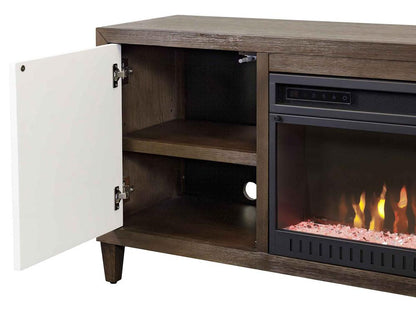 Martin Furniture - Stellar Modern Wood 81in Fireplace Console with with doors In Brown - IMSL380FP veiw 5