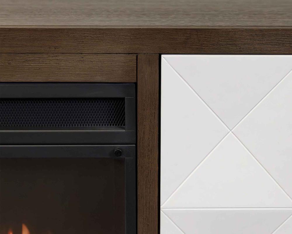 Martin Furniture - Stellar Modern Wood 81in Fireplace Console with with doors In Brown - IMSL380FP veiw 7