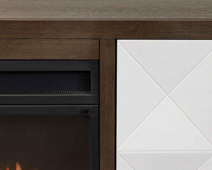 Martin Furniture - Stellar Modern Wood 81in Fireplace Console with with doors In Brown - IMSL380FP veiw 7