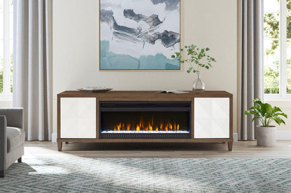 Martin Furniture - Stellar Modern Wood 81in Fireplace Console with with doors In Brown - IMSL380FP veiw 11