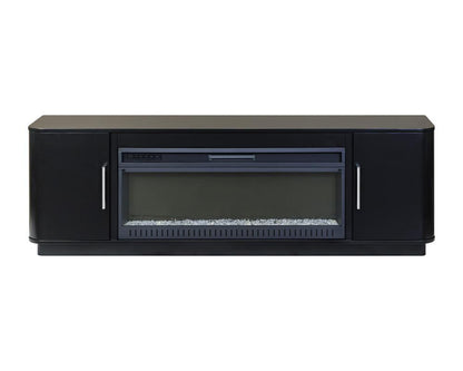 Martin Furniture - Uptown Modern 76in Fireplace Console In Black - IMUP370FPB veiw 2