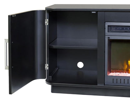 Martin Furniture - Uptown Modern 76in Fireplace Console In Black - IMUP370FPB veiw 5