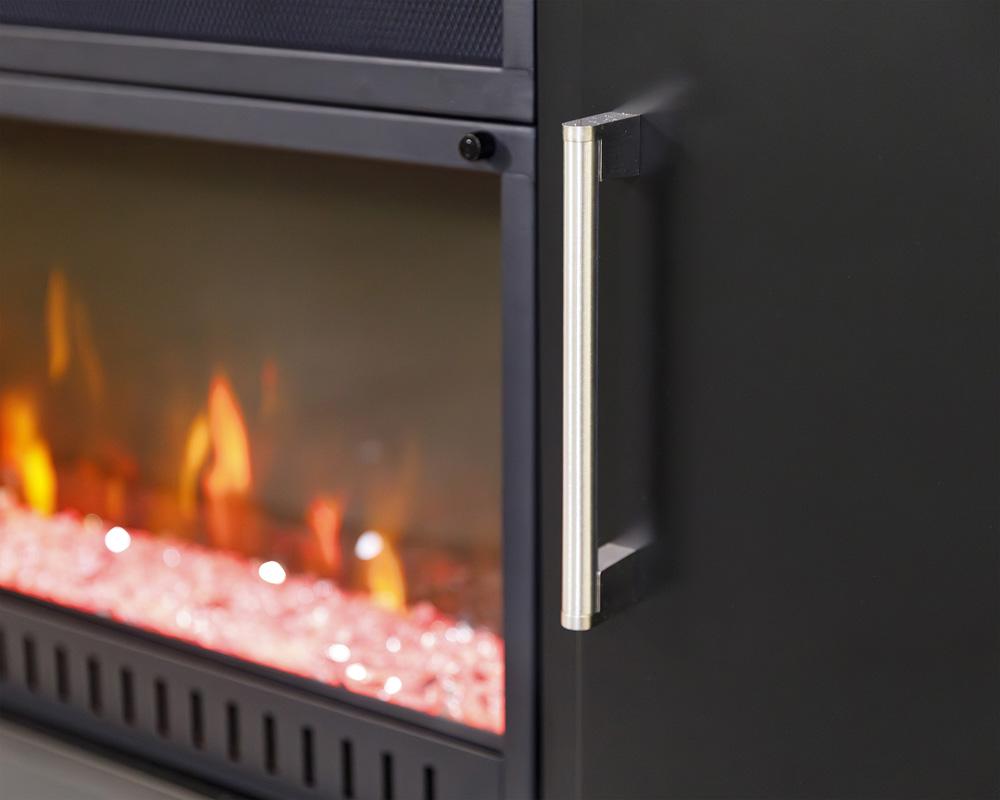Martin Furniture - Uptown Modern 76in Fireplace Console In Black - IMUP370FPB veiw 6