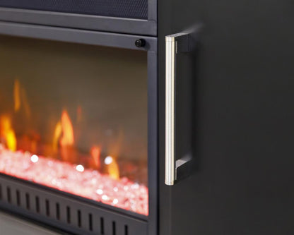 Martin Furniture - Uptown Modern 76in Fireplace Console In Black - IMUP370FPB veiw 6