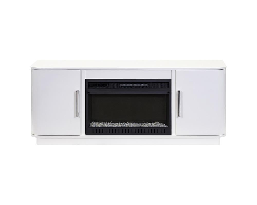 Martin Furniture - Uptown Modern 60in Fireplace Console In White - IMUP360FPW veiw 2