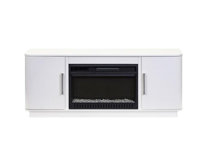 Martin Furniture - Uptown Modern 60in Fireplace Console In White - IMUP360FPW veiw 2