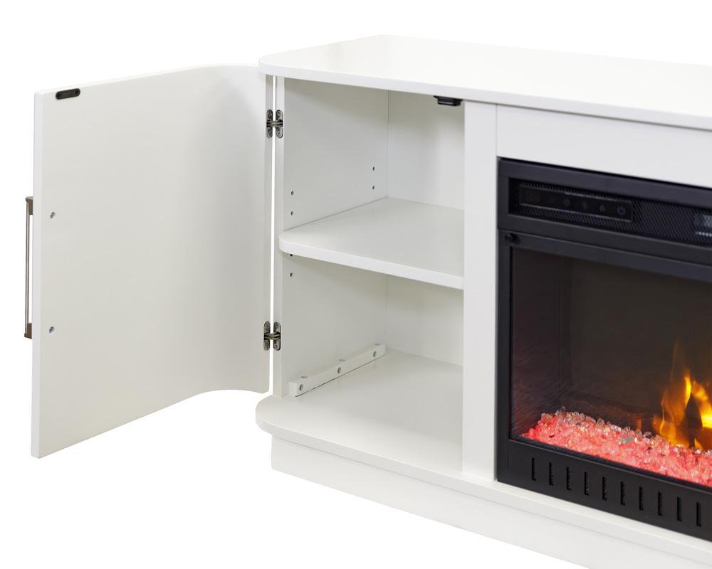 Martin Furniture - Uptown Modern 60in Fireplace Console In White - IMUP360FPW veiw 5