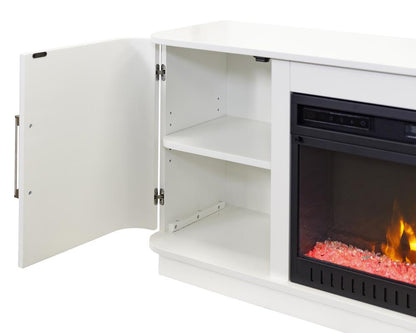 Martin Furniture - Uptown Modern 60in Fireplace Console In White - IMUP360FPW veiw 5