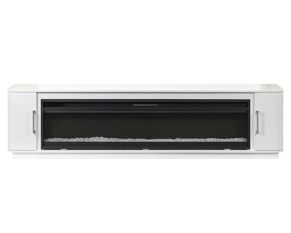 Martin Furniture - Uptown Modern 84in Fireplace Console In White - IMUP380FPW veiw 2