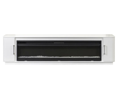 Martin Furniture - Uptown Modern 84in Fireplace Console In White - IMUP380FPW veiw 2