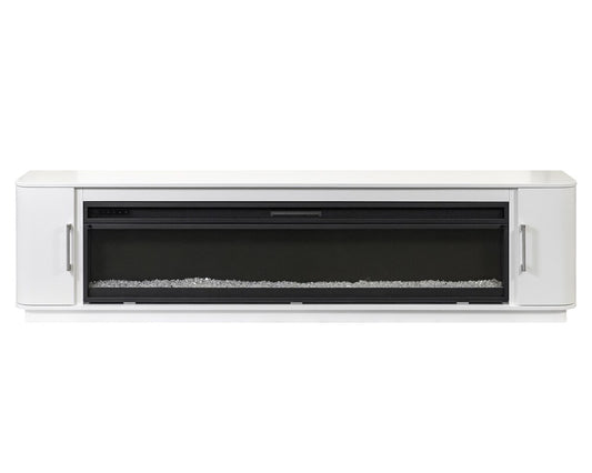 Martin Furniture - Uptown Modern 84in Fireplace Console In White - IMUP380FPW veiw 2