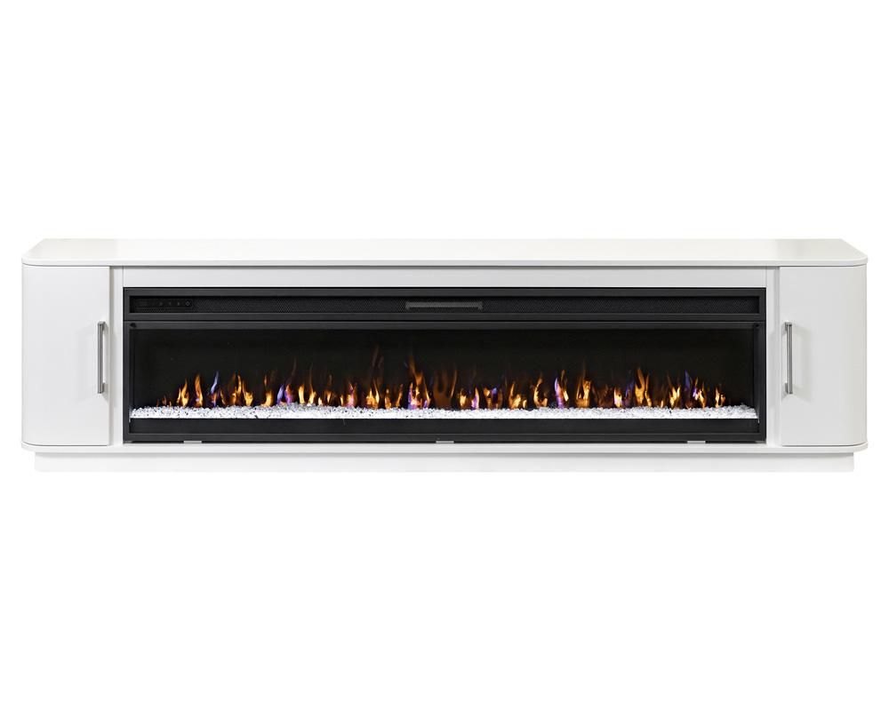 Martin Furniture - Uptown Modern 84in Fireplace Console In White - IMUP380FPW veiw 3