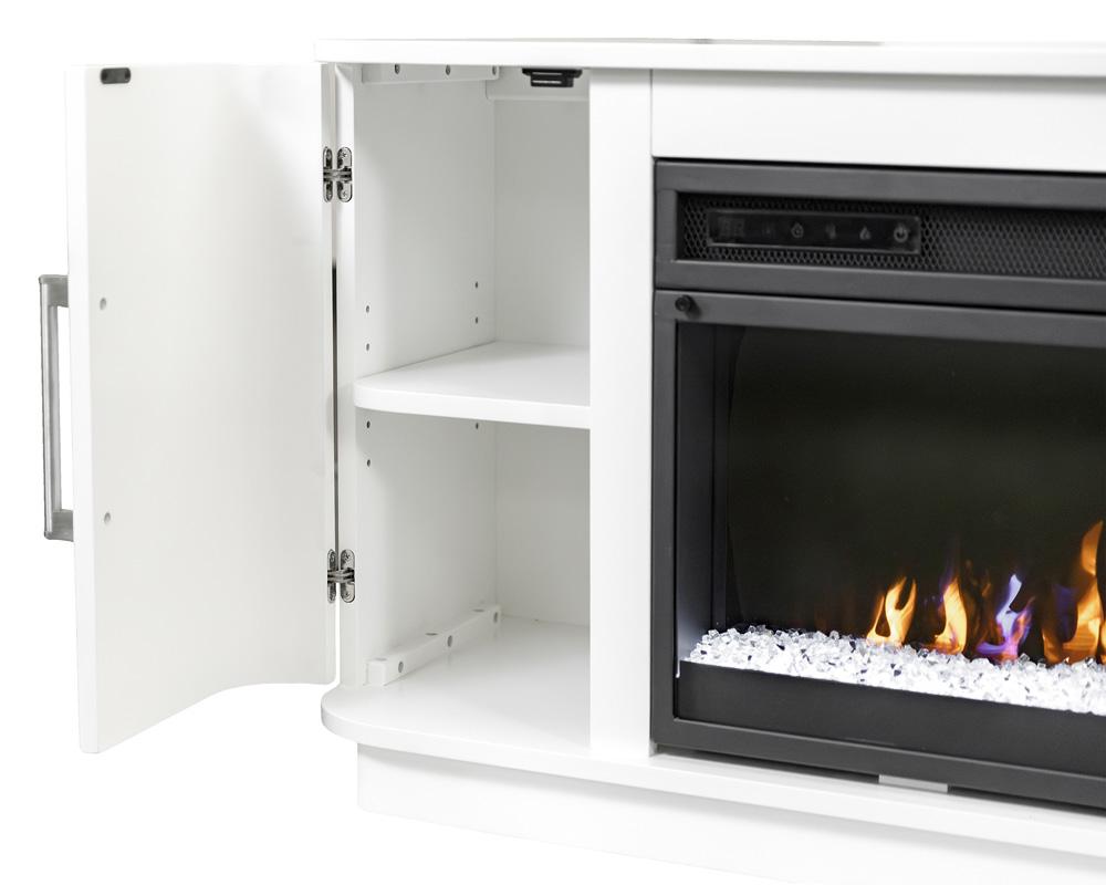 Martin Furniture - Uptown Modern 84in Fireplace Console In White - IMUP380FPW veiw 5