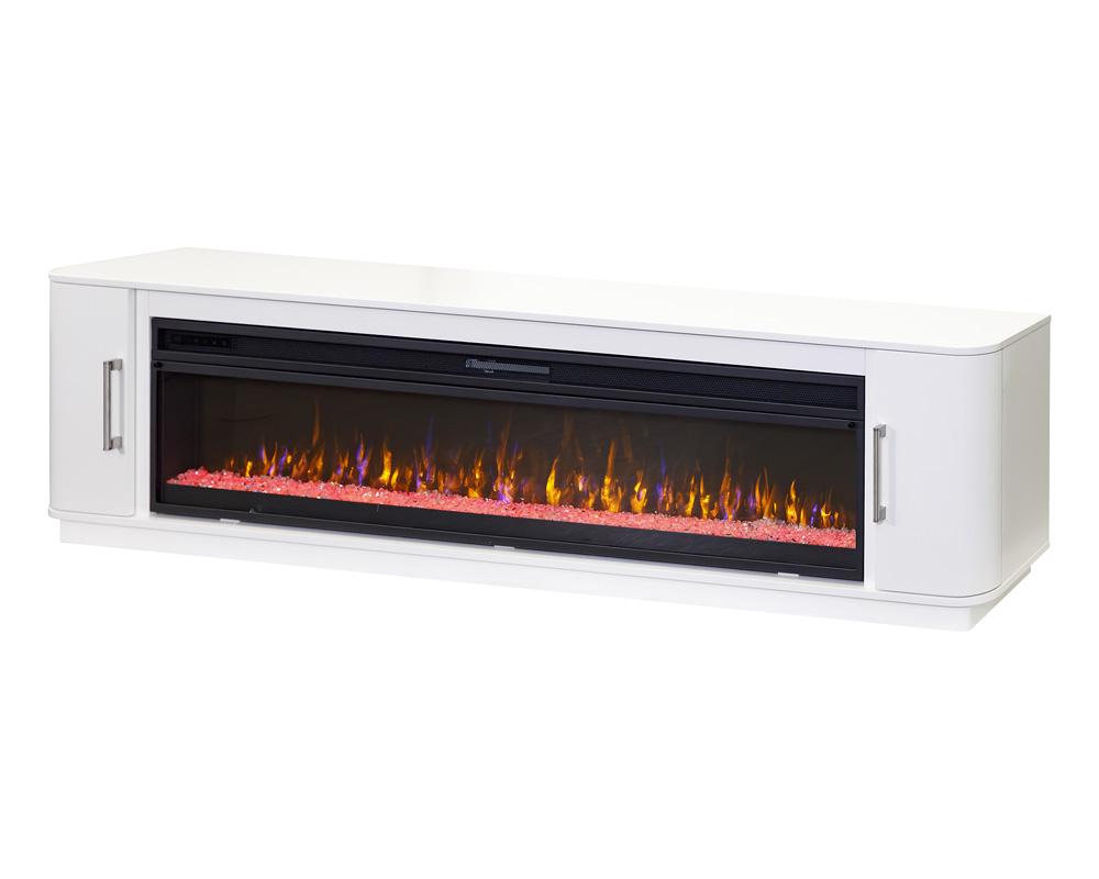Martin Furniture - Uptown Modern 96in Fireplace Console In White - IMUP396FPW veiw 1
