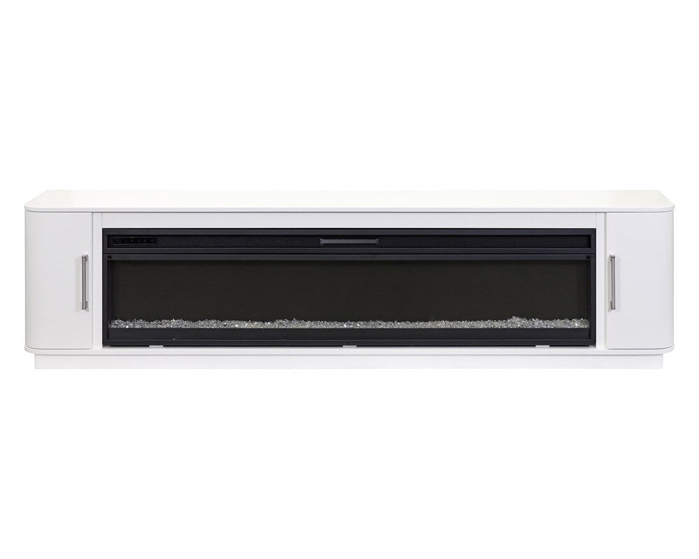 Martin Furniture - Uptown Modern 96in Fireplace Console In White - IMUP396FPW veiw 2