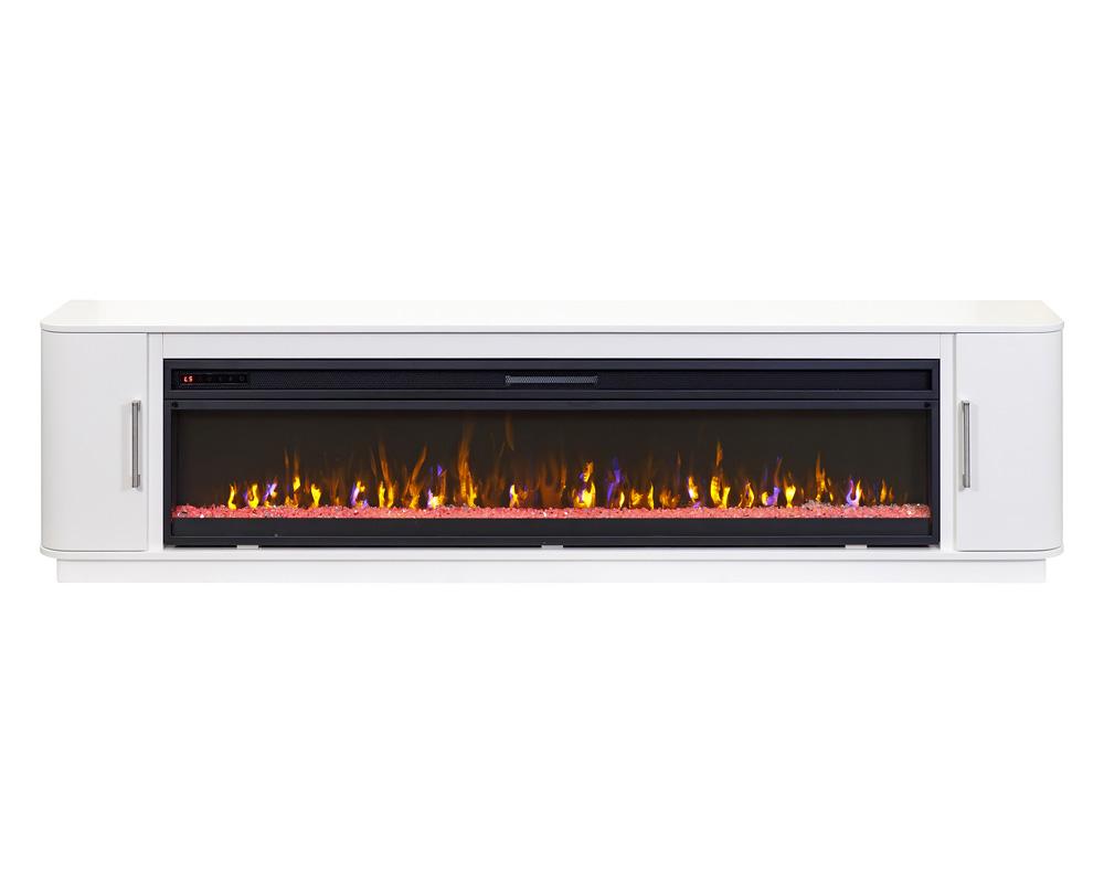 Martin Furniture - Uptown Modern 96in Fireplace Console In White - IMUP396FPW veiw 3