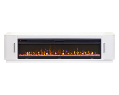 Martin Furniture - Uptown Modern 96in Fireplace Console In White - IMUP396FPW veiw 3
